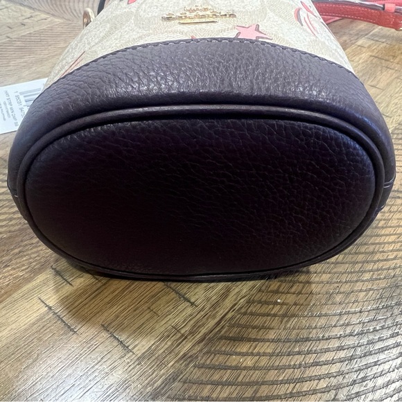 Mini Dempsey Bucket Bag In Signature Canvas With Heart And Star Print - Picture 4 of 8